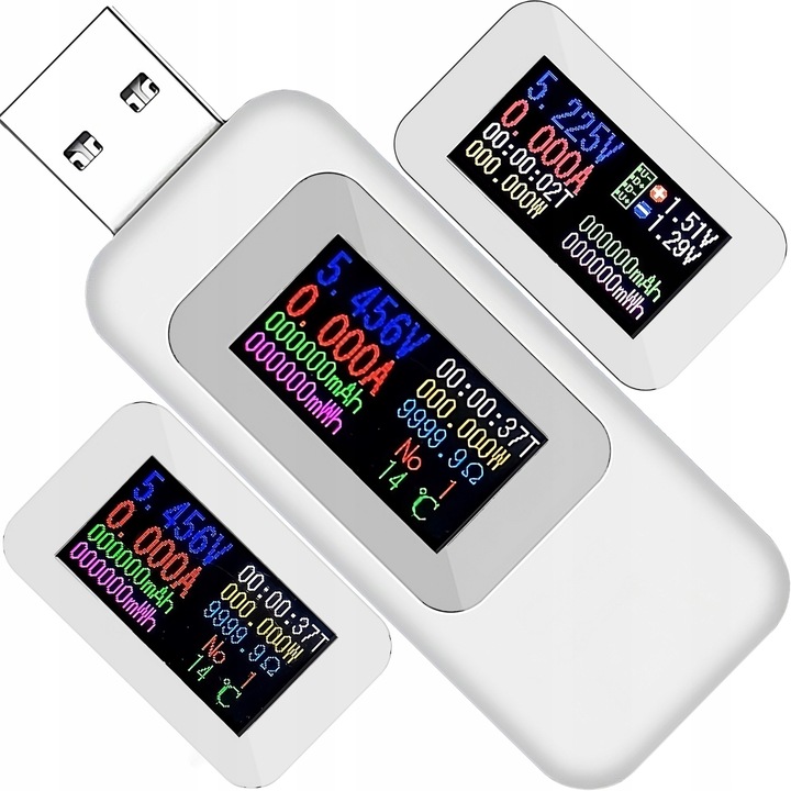 WOLTOMIERZ CYFROWY USB MIERNIK TESTER NAPIĘCIA AMPEROMIERZ WATOMIERZ LCD