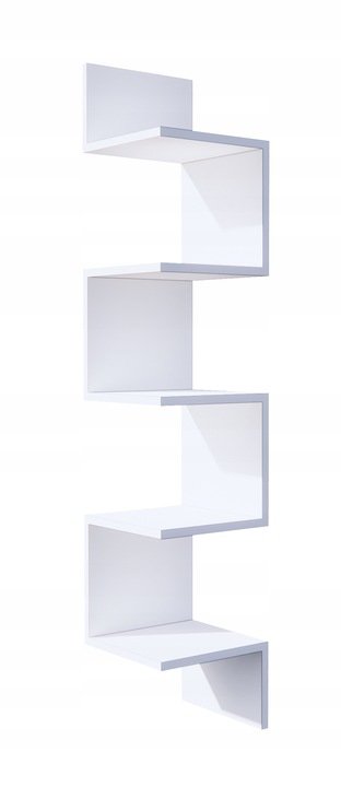 PÓŁKA NAROŻNA ŚCIENNA, BIAŁA WISZĄCA, MATOWA