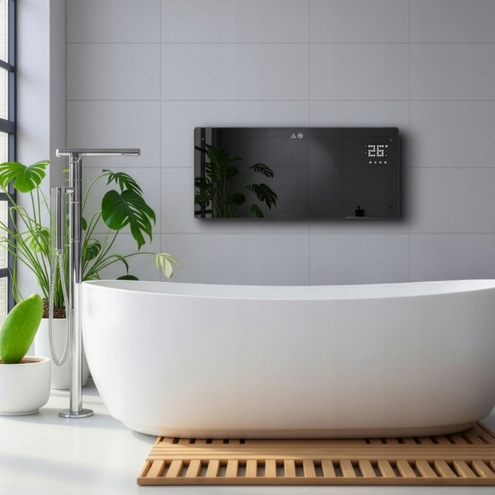 Grzejnik elektryczny szklany konwektorowy Glow 2500W LED WiFi Tuya