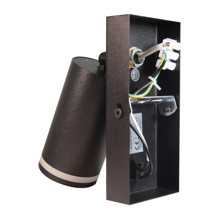 Kinkiet ścienny LAMPA ŚCIENNA GU10 LED DO CZYTANIA WŁĄCZNIK czarna