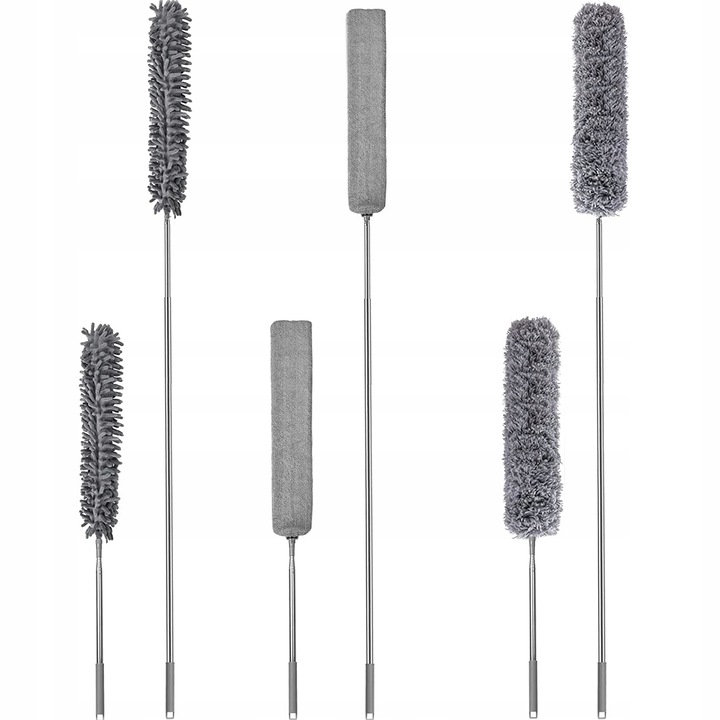 Szczotka do Kurzu Pajęczyn Zmiotka Teleskopowa Miotełka 280 cm Końcówki 4w1