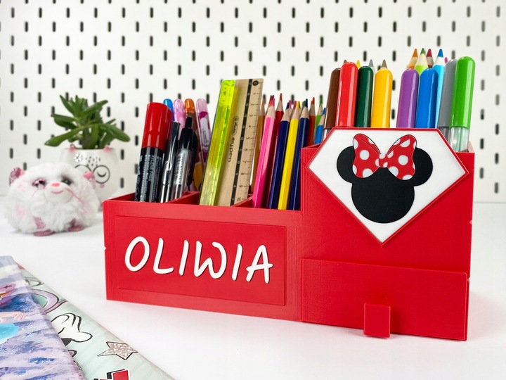 KAJAWIS Organizer na biurko XL przybornik kredki piórnik IMIĘ SZUFLADKA EKO