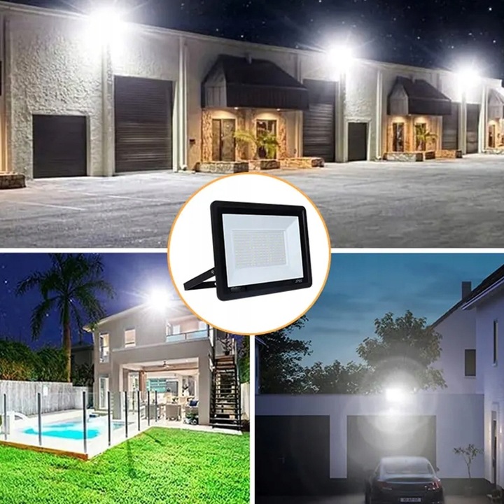 MOCNY HALOGEN LED 100W NAŚWIETLACZ z CZUJNIKIEM RUCHU ZMIERZCHU 9000lm