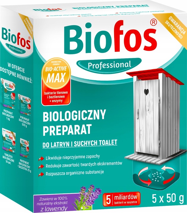 BIOFOS bakterie do latryn suchych WC toalet szamba