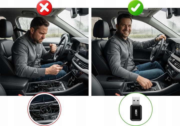 ADAPTER BEZPRZEWODOWY CARPLAY CAR PLAY ANDROID AUTO 2w1 BLUETOOTH iOS