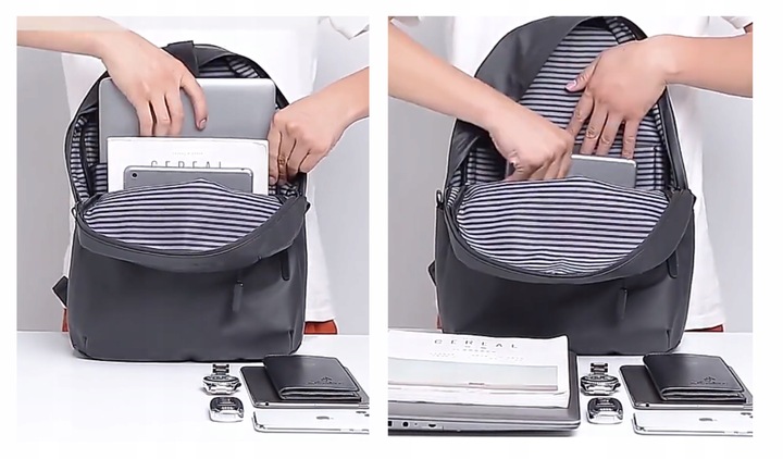 Plecak KELF CZARNY Szkolny Podróżny 4 kieszenie 20L MAT OXFORD Poliester