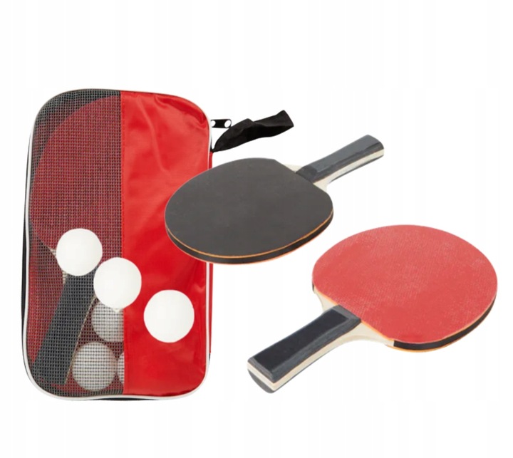 ZESTAW DO PING PONGA TENISA STOŁOWEGO PALETKI RAKIETKI + POKROWIEC+PIŁECZKI