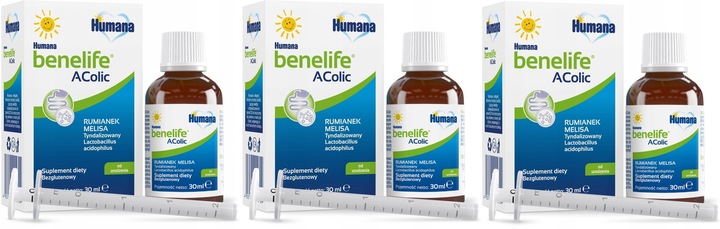 HUMANA BENELIFE ACOLIC 30ML - SPOKOJNY BRZUSZEK x3