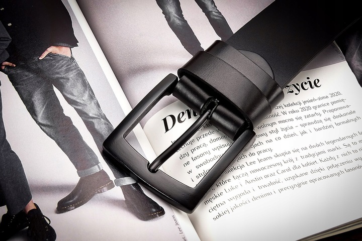 Pasek Skórzany Czarny SZEROKI GRACIO DO SPODNI 125