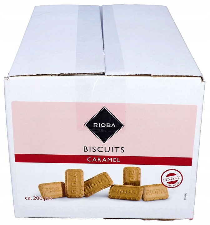CIASTKA DO KAWY karmelowe RIOBA Thank You 1200g 200szt pakowane pojedynczo