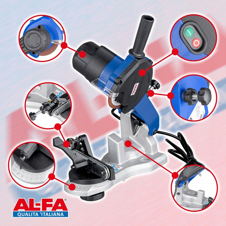 OSTRZAŁKA ELEKTRYCZNA DO ŁAŃCUCHÓW PIŁ PILAREK 2X TARCZA DO OSTRZENIA