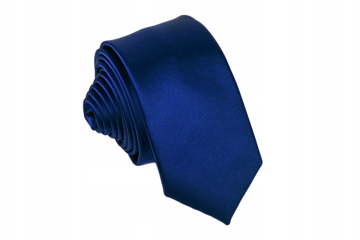GŁADKI GRANATOWY Żakardowy Krawat Męski 7cm do Garnituru Jednokolorowy rr11