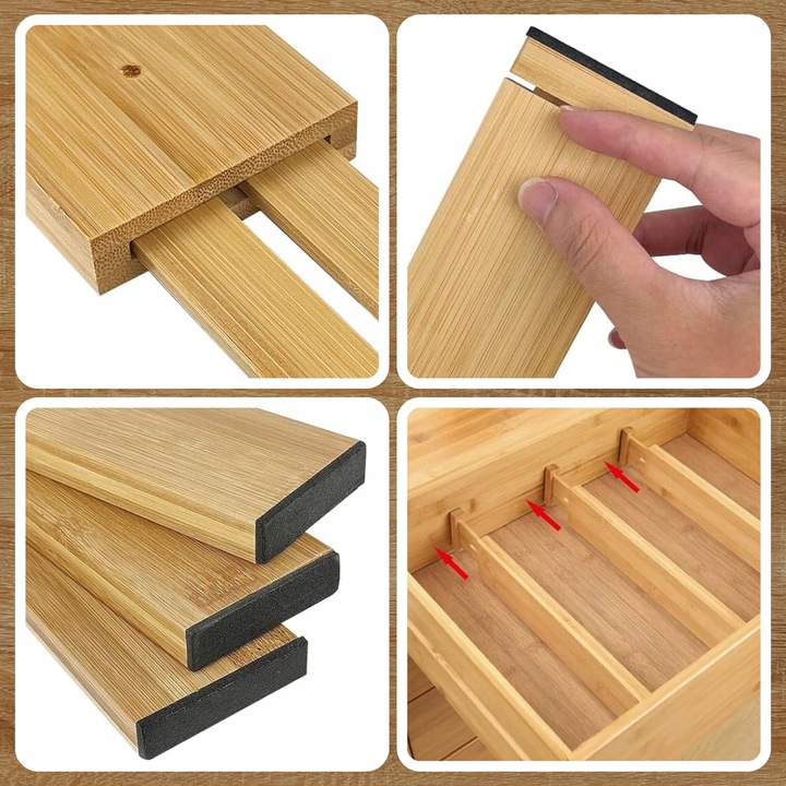 ZESTAW 4x ORGANIZER DO SZUFLADY NA SKARPETKI KUCHENNY DO SZUFLAD