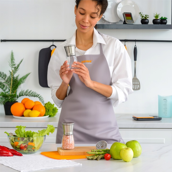 Deiss PRO Zestaw młynków do pieprzu i soli, 2 ręczne młynki i mały lejek