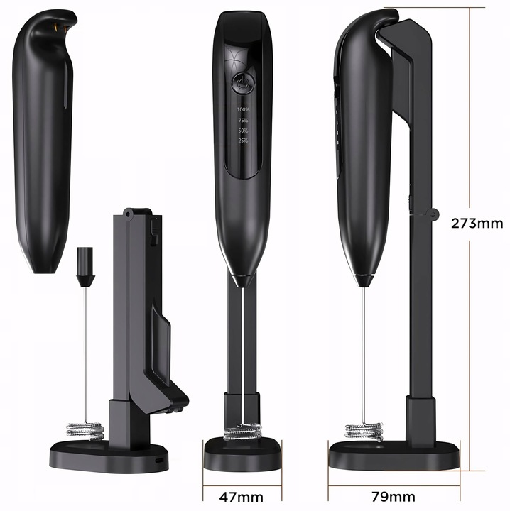 RĘCZNY SPIENIACZ MIKSER DO MLEKA KAWY ELEKTRYCZNY MIKSER TRZEPACZKA