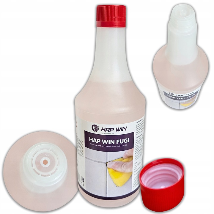 Płyn Środek do Czyszczenia Fug Zestaw Hap Win 1L + Szczotka + Rękawiczki