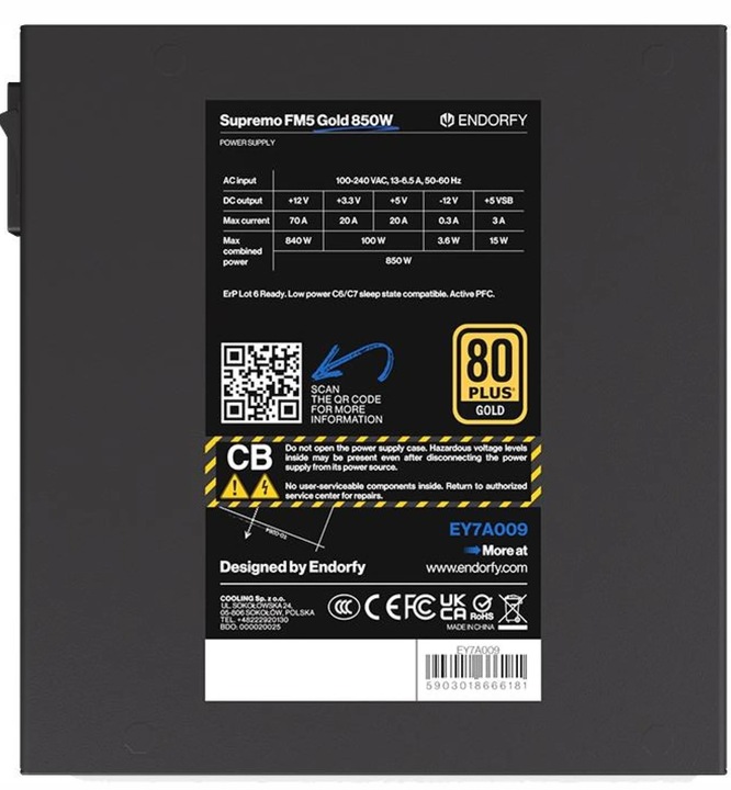 ENDORFY Supremo FM5 850W 80 Plus Gold