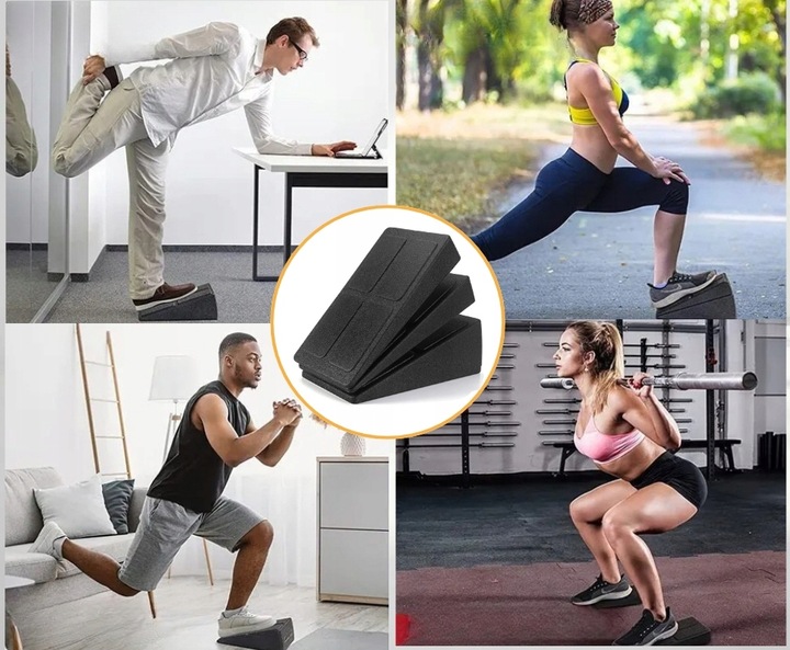 Bloczek pochylny squat wedge block 3 elementy do rozciągania przysiady nogi