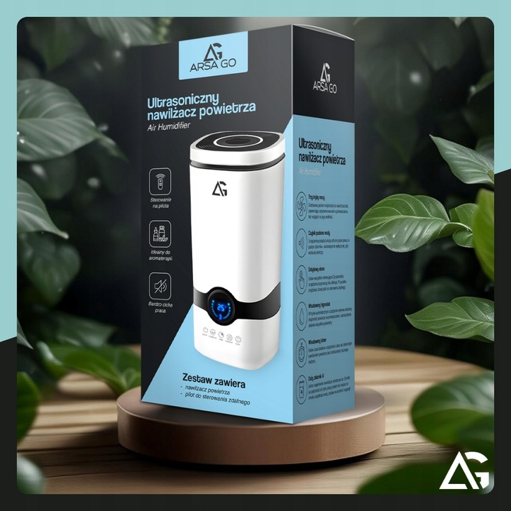 NAWILŻACZ POWIETRZA JONIZATOR AROMATERAPIA DYFUZOR TIMER PILOT + 12x