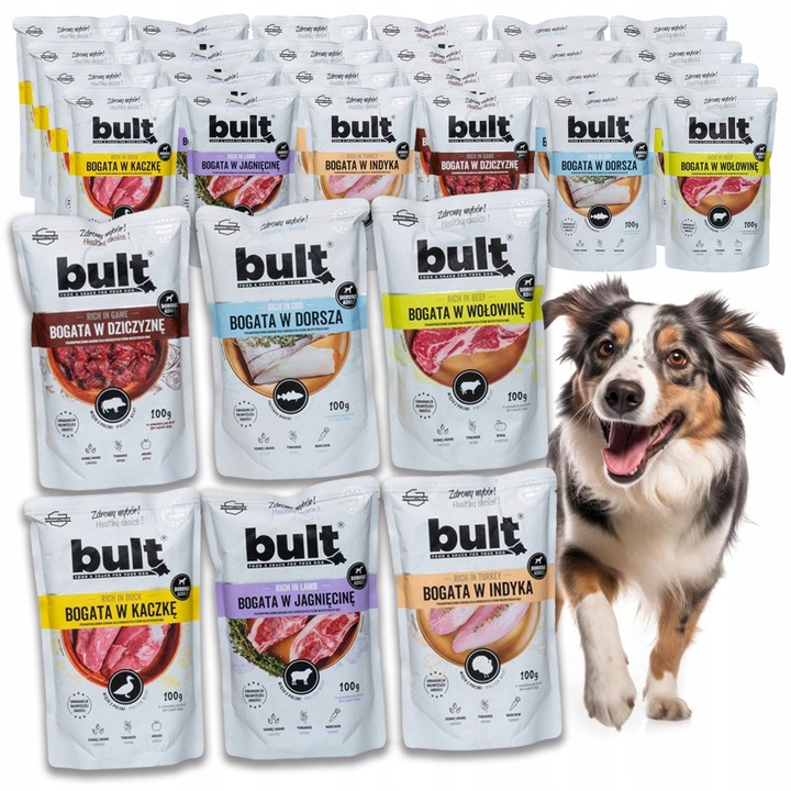 MOKRA KARMA DLA PSA BULT SASZETKI 30x 100g. MIĘSO ZESTAW MIX 6-SMAKÓW