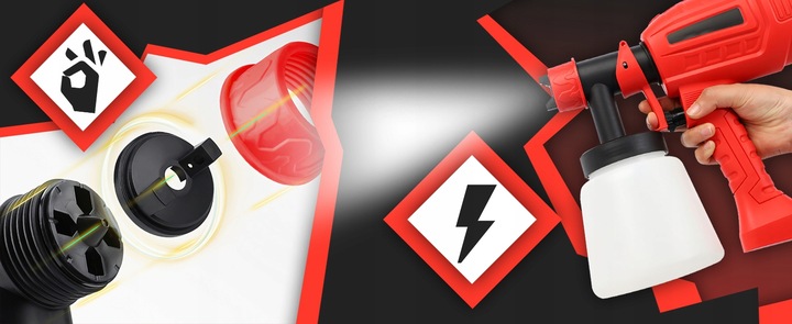 PISTOLET ELEKTRYCZNY NATRYSKOWY DO FARB 1200 ML AGREGAT MALARSKI 400W