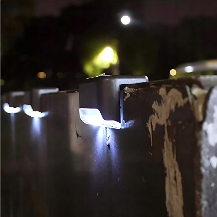 LAMPKI SOLARNE OGRODOWE SCHODOWE LED NA TARAS 8SZT Z CZUJNIKIEM ZMIERZCHU