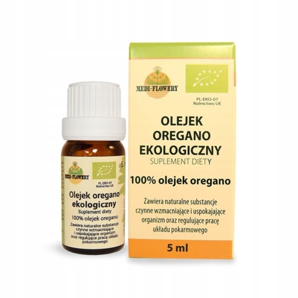 naturalny Olejek Oregano ekologiczny suplement diety 5ml Medi-Flowery bio