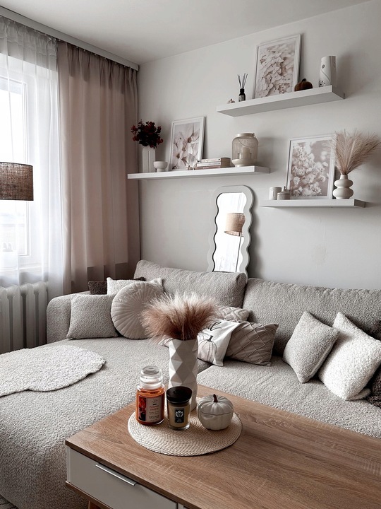 Półka ścienna samowisząca - FS - 60x23 cm - Biały