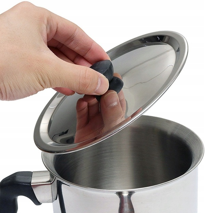 GARNEK DO MLEKA 2L Z GWIZDKIEM GAZ INDUKCJA STALOWY DO GOTOWANIA MLEKA HIT