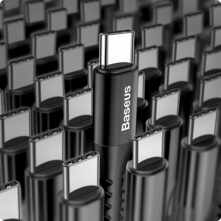 BASEUS MOCNY KABEL SPIRALNY SPRĘŻYNKA USB USB-C TYP-C PRZEWÓD OPLOT 2A 1M