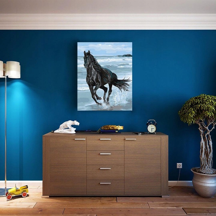 MALOWANIE PO NUMERACH Z RAMĄ Koń Obrazy Do Malowania Po Numerach ARTNAPI