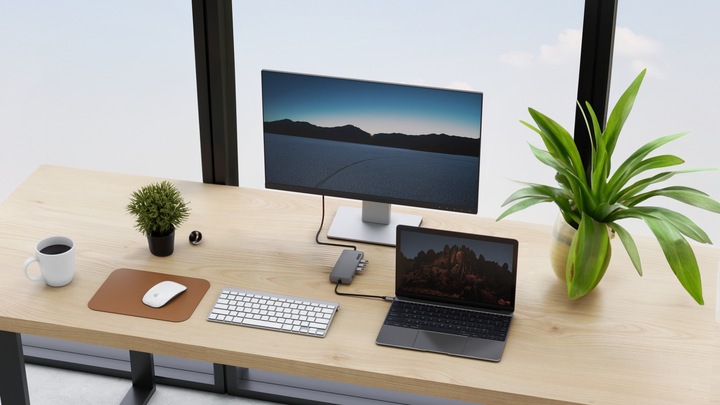 Hub Usb C 8w1 Stacja Dokująca 100W HDMI 4K 60Hz 3xUSB LAN SD DEKO BUSINESS