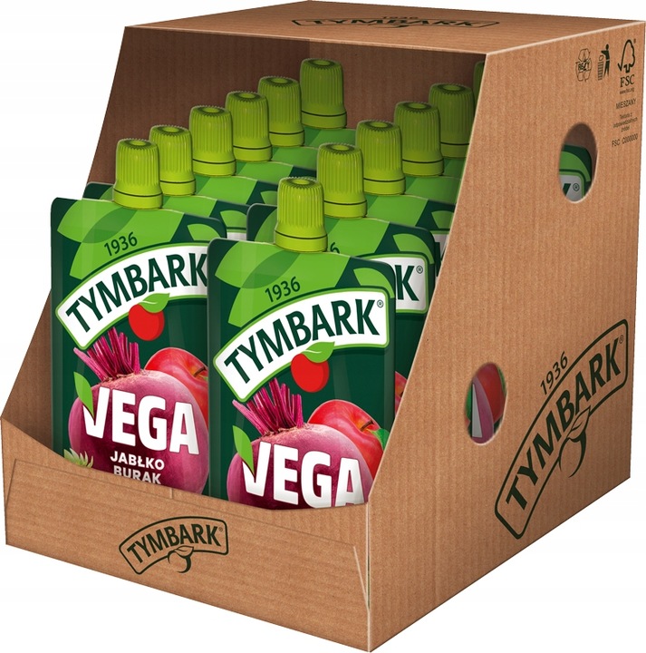 Mus warzywa owoce Tymbark Vega jabłko burak truskawka 12x 100g