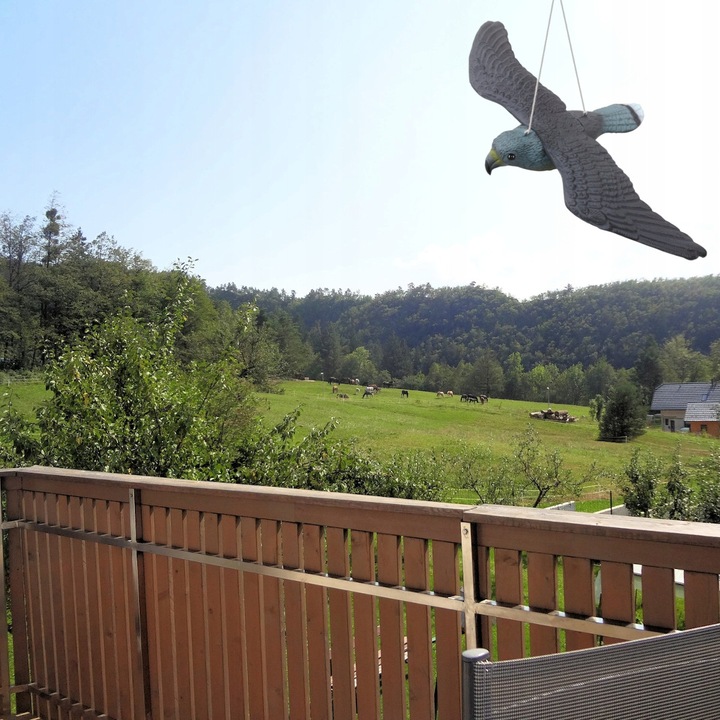 DUŻY ODSTRASZACZ PTAKÓW GOŁEBI SZPAKÓW SOKÓŁ W LOCIE + EFEKT