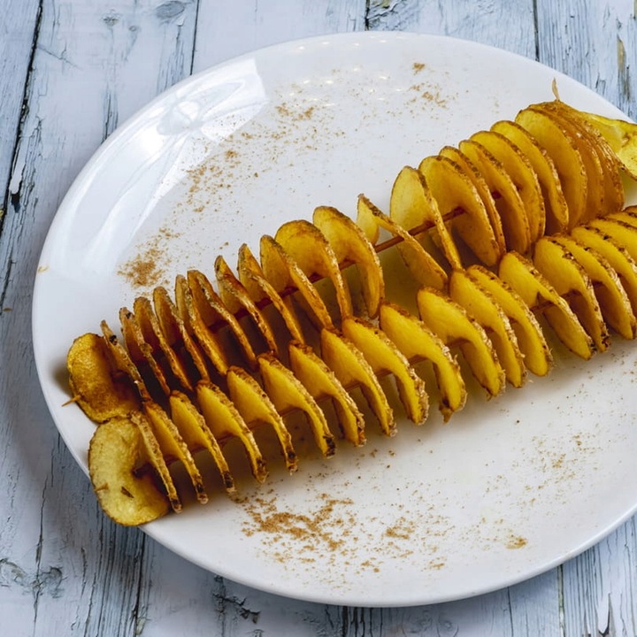 METALOWA MASZYNKA DO ZIEMNIAKÓW zakręconych CHIPSÓW FRYTEK SPIRALA MOCNA XL