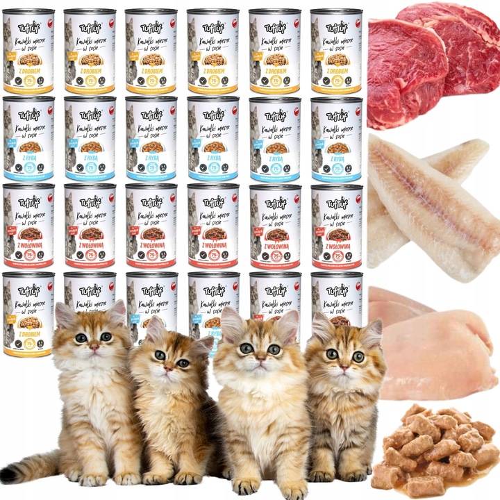 Tuf Tuf karma mokra dla kota w sosie mix smaków puszka zestaw 24 x