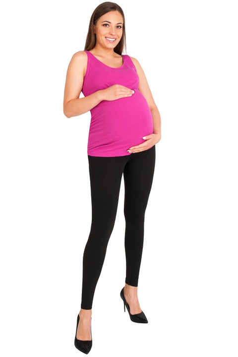 SPODNIE DAMSKIE CIĄŻOWE LEGGINSY BAWEŁNA CZARNE WYSOKI STAN LEGINSY XL