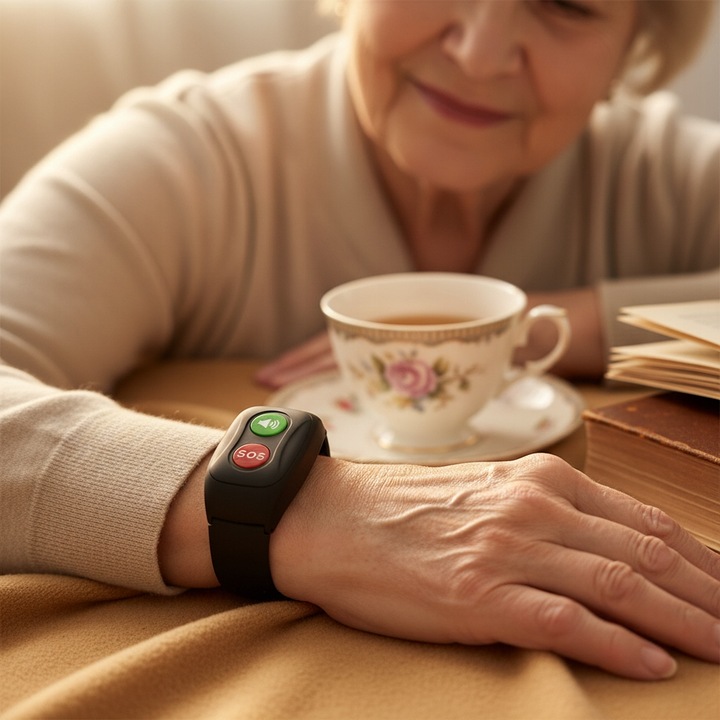 OPASKA DLA SENIORA LOKALIZATOR GPS CZUJNIK UPADKU TĘTNO PRZYCISK SOS