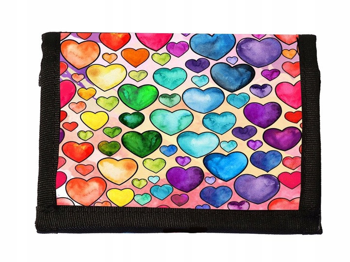 Portfel na Rzep Serca materiałowy portfel serduszka