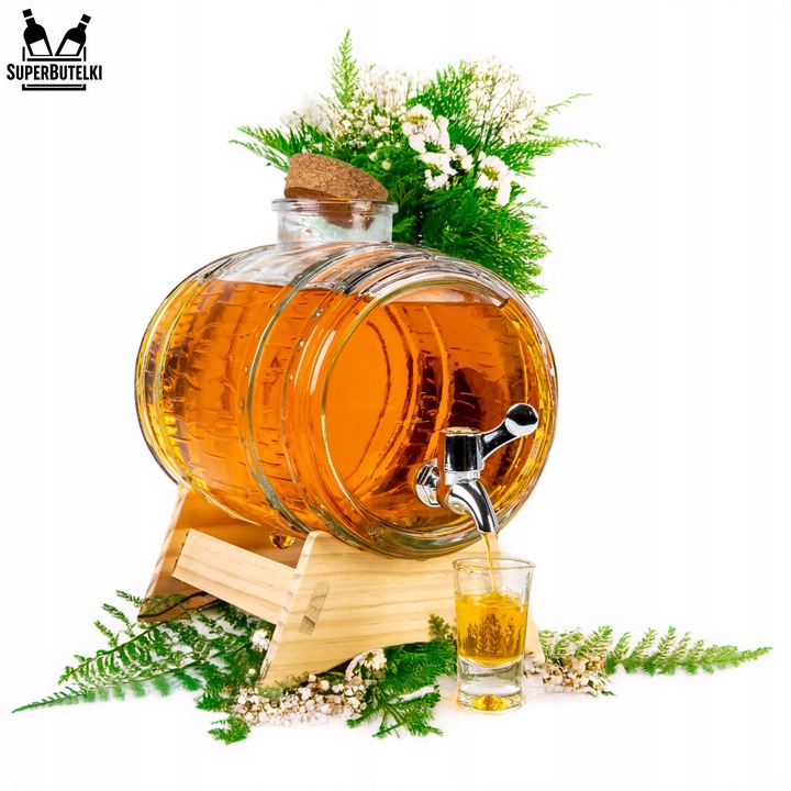 BECZKA SZKLANA 3L BECZUŁKA ANTAŁEK NA NAPOJE LEMONIADĘ WÓDKĘ WINO BIMBER