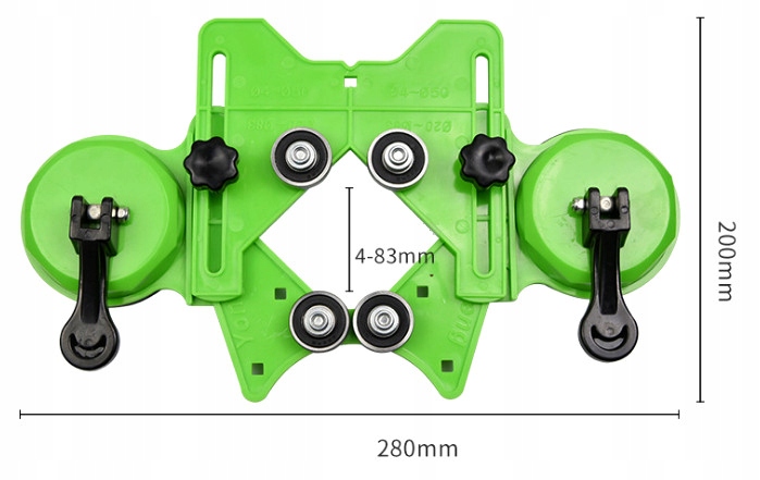 PROWADNICA DO OTWORNIC PODWÓJNA PRZYSSAWKA WZORNIK PRZYMIAR