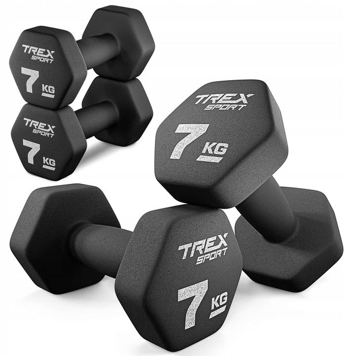 Zestaw 2x7kg hantle żeliwne hantelki ciężarki do ćwiczeń fitness Trex