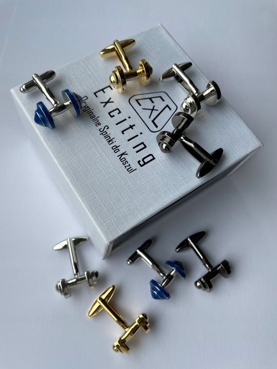 Spinki do mankietów EXC Bolid Wyścigówka Formuła 1 Gokart Srebrna Strzała