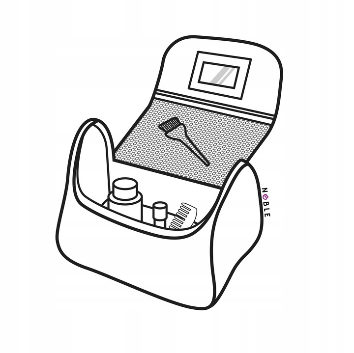 Kosmetyczka Damska Na Kosmetyki Średni Kuferek Podróżny Czarny NOBLE