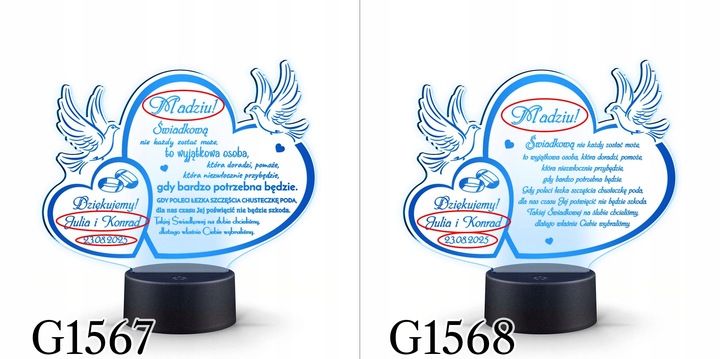 PODZIĘKOWANIA DLA RODZICÓW Świadków PREZENT na ŚLUB WESELE z TWOIM GRAWERem