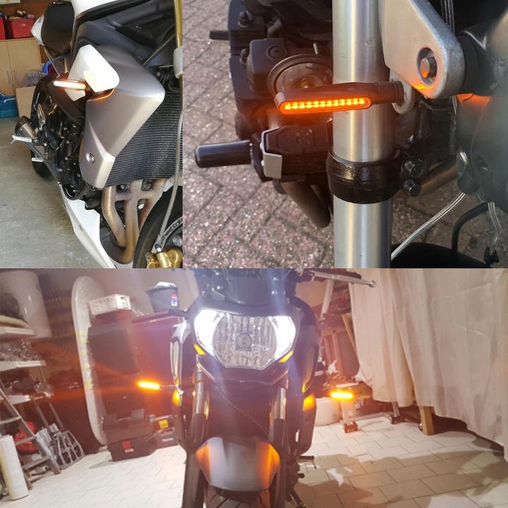 4x KIERUNKOWSKAZY 12 LED MOTOCYKL QUAD MIGACZ KIERUNKI DYNAMICZNE PŁYWAJĄCE