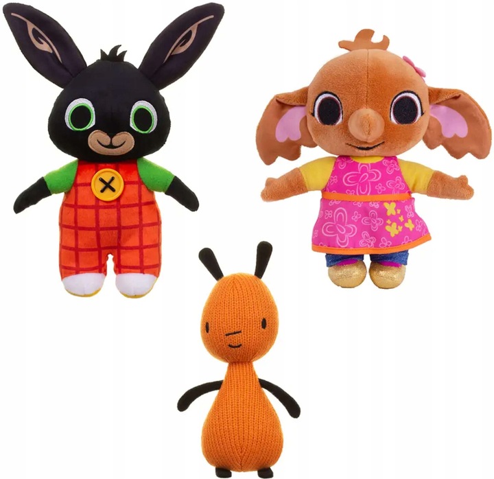 ZESTAW PLUSZAKÓW MASKOTKA KRÓLIK BING SŁONICA SULA I FLOP PLUSZAKI 22 CM 0+