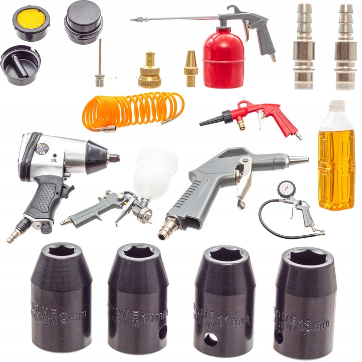 KOMPRESOR 10 BAR olejowy sprężarka powietrza 50L DUŻA WYDAJNOŚĆ ZESTAW