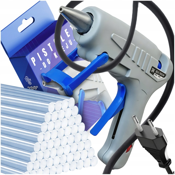 PISTOLET DO KLEJU NA GORĄCO DO KLEJENIA KLEJARKA WYDAJNA 60 WKŁADÓW