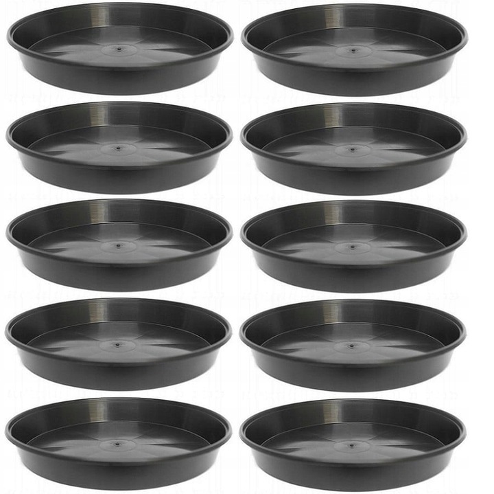 Podstawki P25 25cm czarne 10szt. - pod doniczki uprawowe, donice do